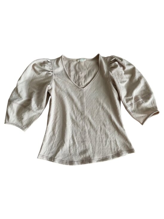 Blu Pepper Tops - Women's/Juniors Blue Pepper Puff 3/4 Sleeve Cream Top - Size Small